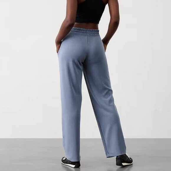 Athleta Seasoft Mid Rise Straight Pant-  Drawstring Waist - Shadow Blue- XS Tall - Picture 4 of 8